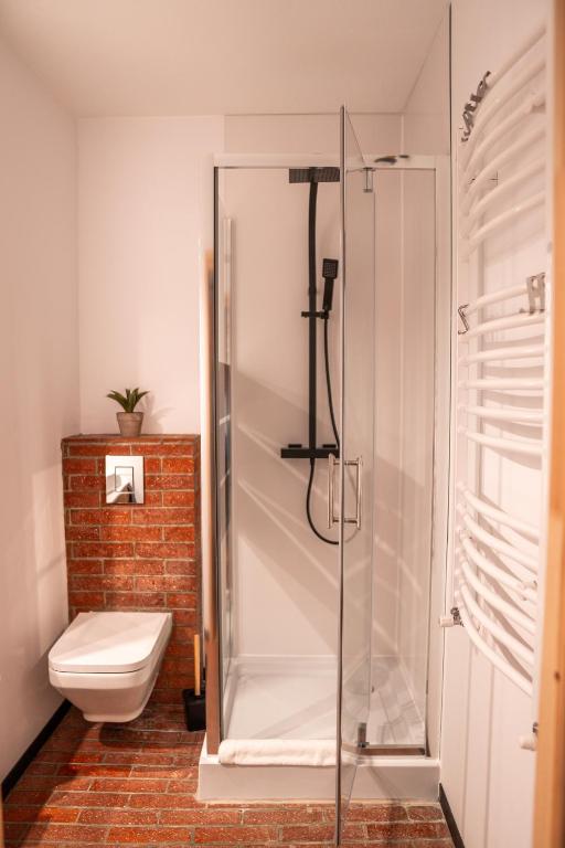Kúpeľňa v ubytovaní Apartamenty sudeckie nad zalewem III