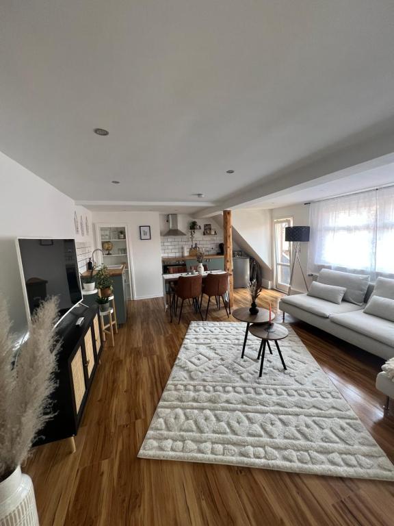 Χώρος καθιστικού στο Ferienwohnung Grüne Straße 1