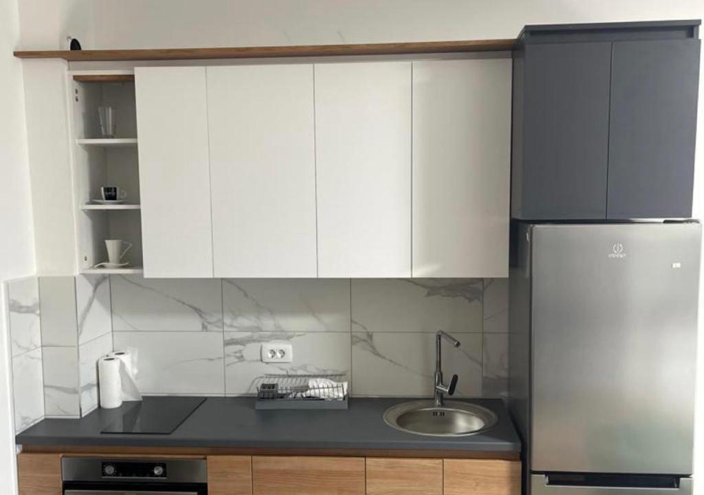 Kuchyň nebo kuchyňský kout v ubytování Apartment SuSe