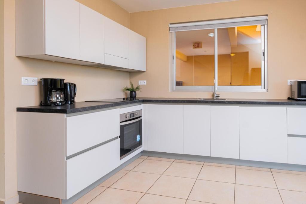 Kuchyň nebo kuchyňský kout v ubytování Droom appartement met uitzicht op de jachthaven