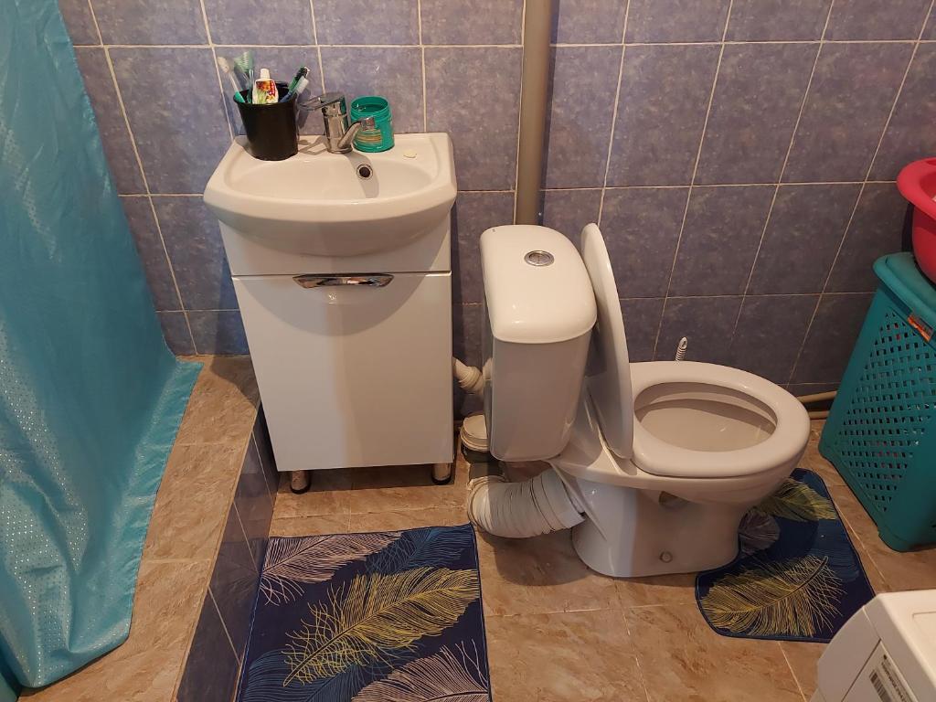 Koupelna v ubytování Albi-Sabi