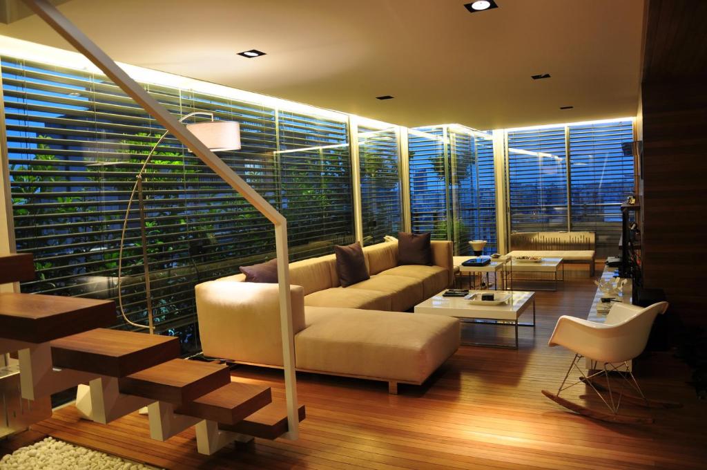Posezení v ubytování Biophilia Luxury Lofts