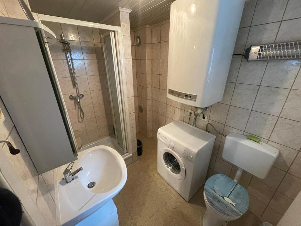 Koupelna v ubytování Ferienhaus Pogatschnig