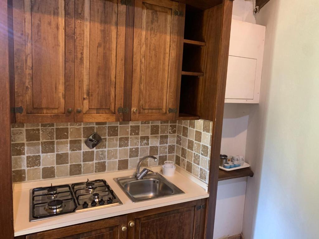 Kuchyň nebo kuchyňský kout v ubytování Agriturismo I Sassi Grossi