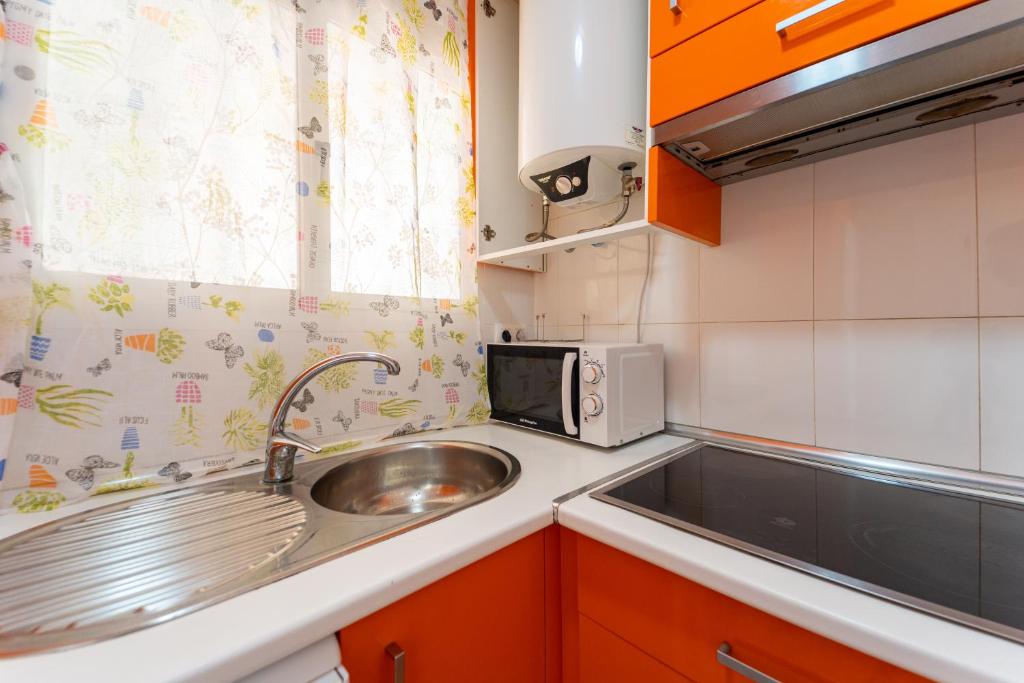 Kuchyň nebo kuchyňský kout v ubytování Apartamento Estudio Acuario Frente Mar