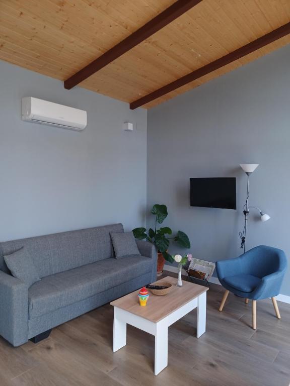 Televízia a/alebo spoločenská miestnosť v ubytovaní Bungalow Sierra San Vicente