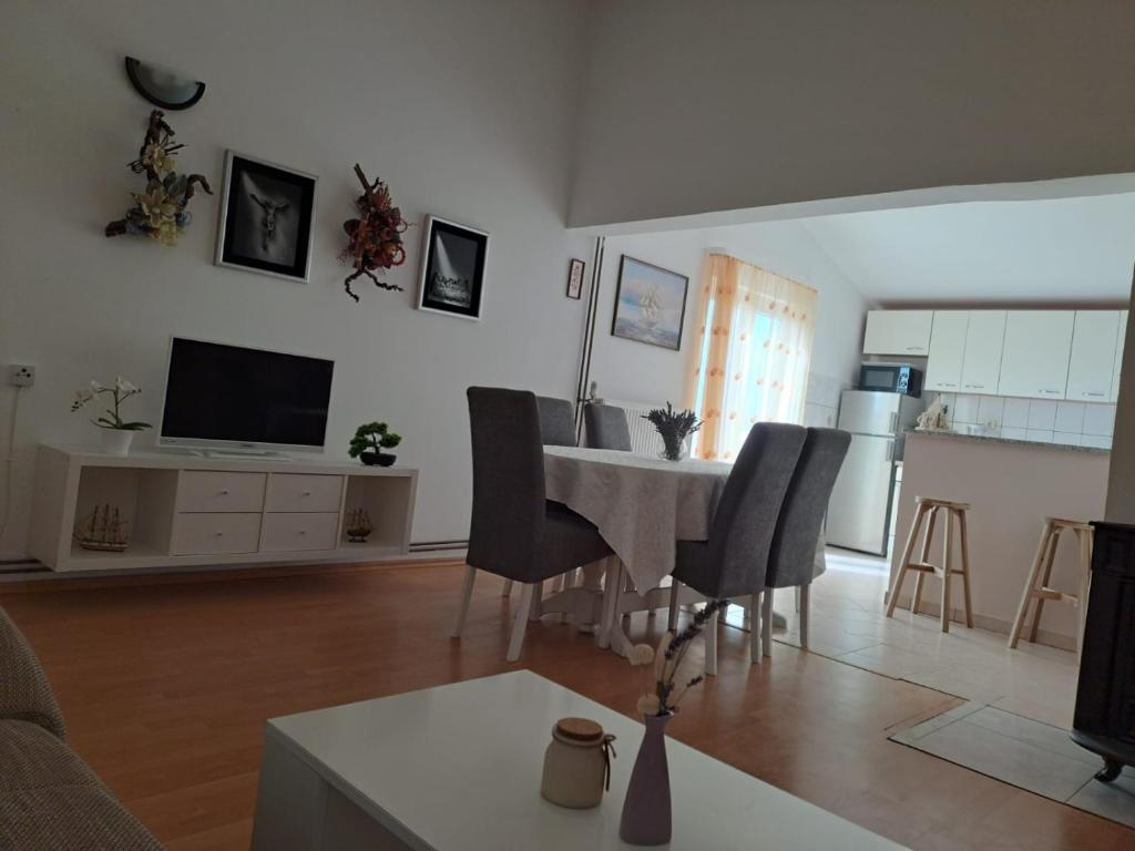 TV a/nebo společenská místnost v ubytování Apartment Ema