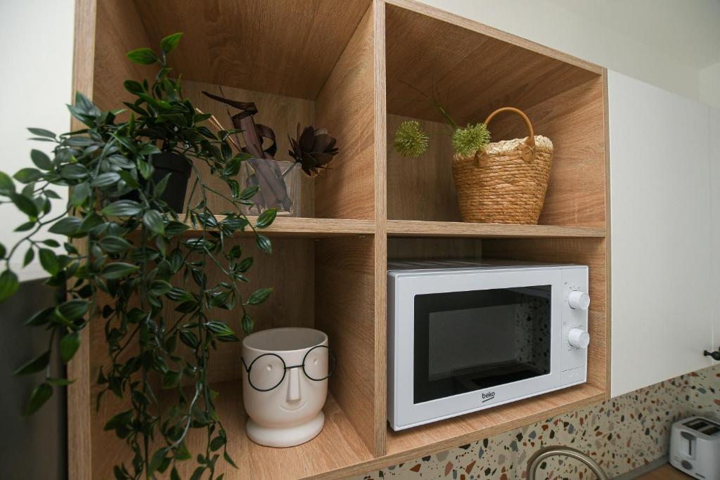 Kuchyň nebo kuchyňský kout v ubytování Apartman Plaža 2