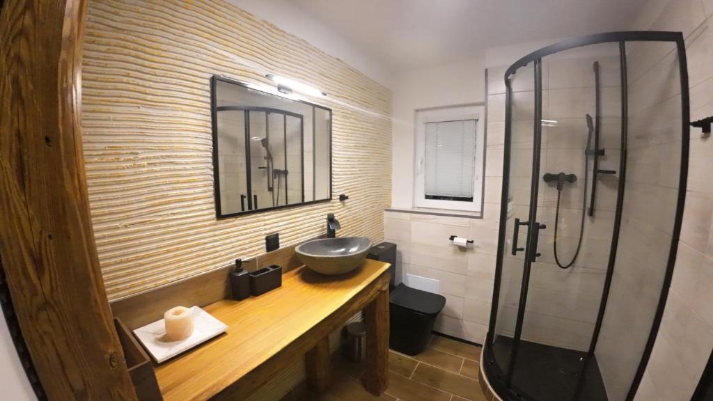 Koupelna v ubytování Apartmán Andrea