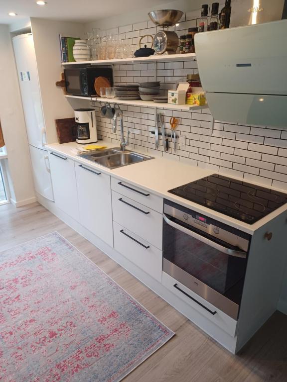 Köök või kööginurk majutusasutuses Tæbring Holiday Home