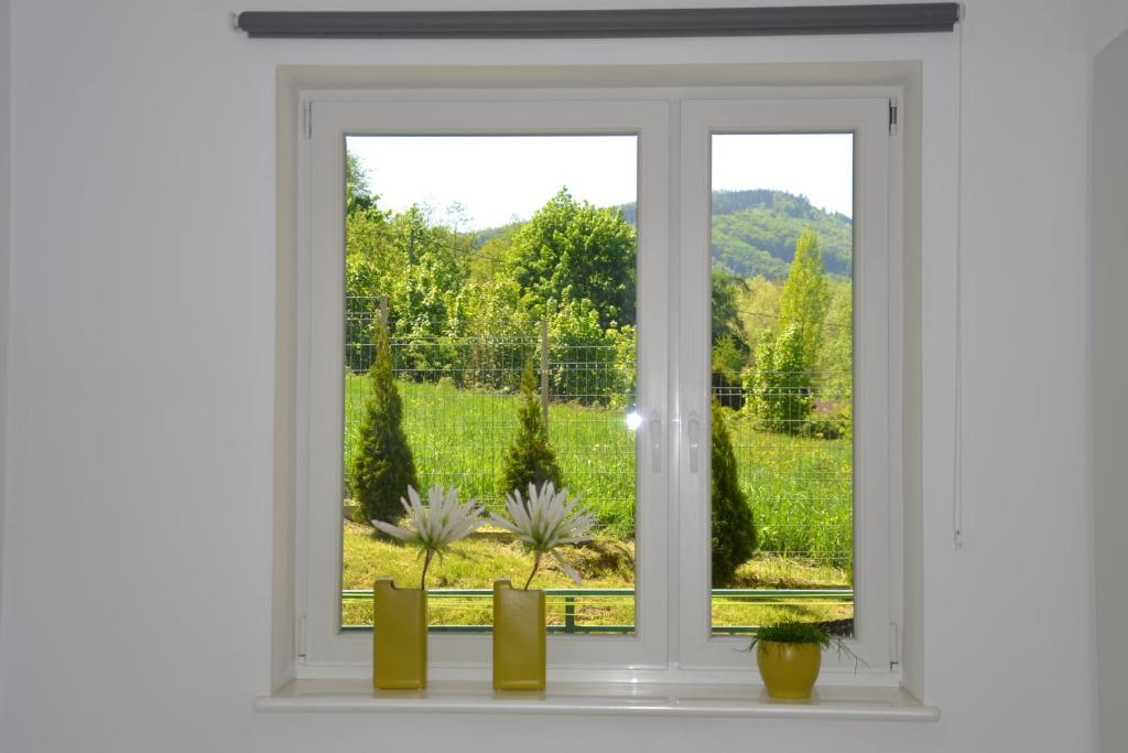 Vonkajšia záhrada v ubytovaní Apartament Ustronny