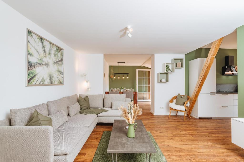 Χώρος καθιστικού στο Appartments Am Goldberger See