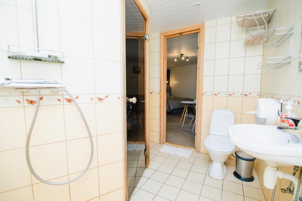 Koupelna v ubytování Viisnurga Puhkemajad