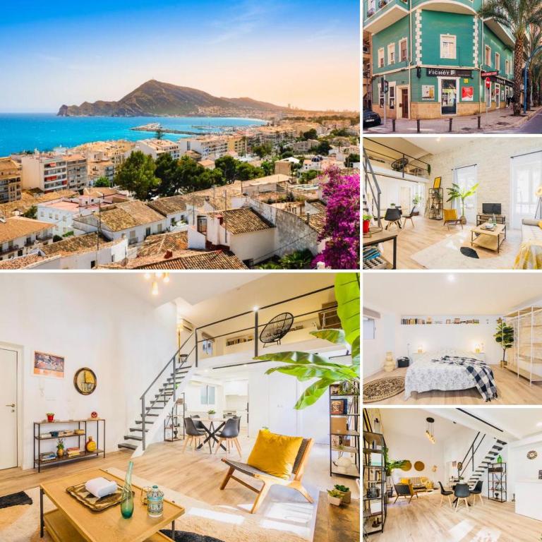 a collage of photos of a house at HB Apartments - Luceros Luxury Loft in Alicante