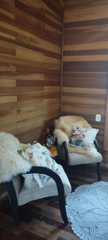 Postel nebo postele na pokoji v ubytování Morada do Xaxim - Chalé Hortência