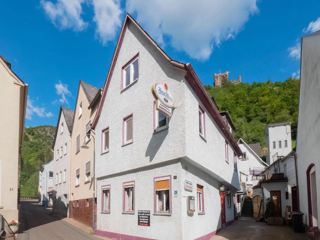 a building with a whale on the side of it at Holiday Home Near the Rhine River in Sankt Goarshausen