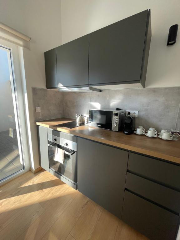 Kuchyň nebo kuchyňský kout v ubytování Dream Apartman