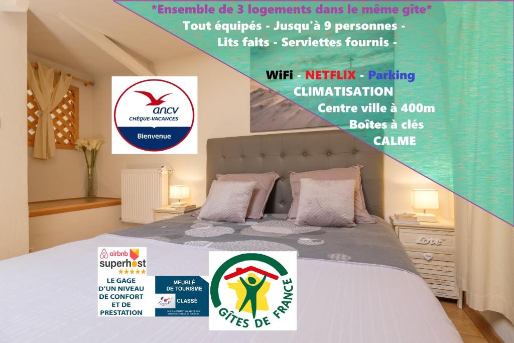 Fotografia z galérie ubytovania 8/9 personnes, ensemble de 3 logements tous équipés et climatisés, Wifi, Netflix, centre ville à 400m, boites à clés v destinácii Pallud