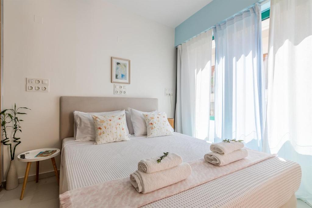 Łóżko lub łóżka w pokoju w obiekcie Theseus Zen Luxury Suite - Natural Living
