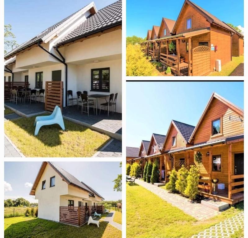 een collage van vier foto's van een huis bij Baltic Holiday in Dębki