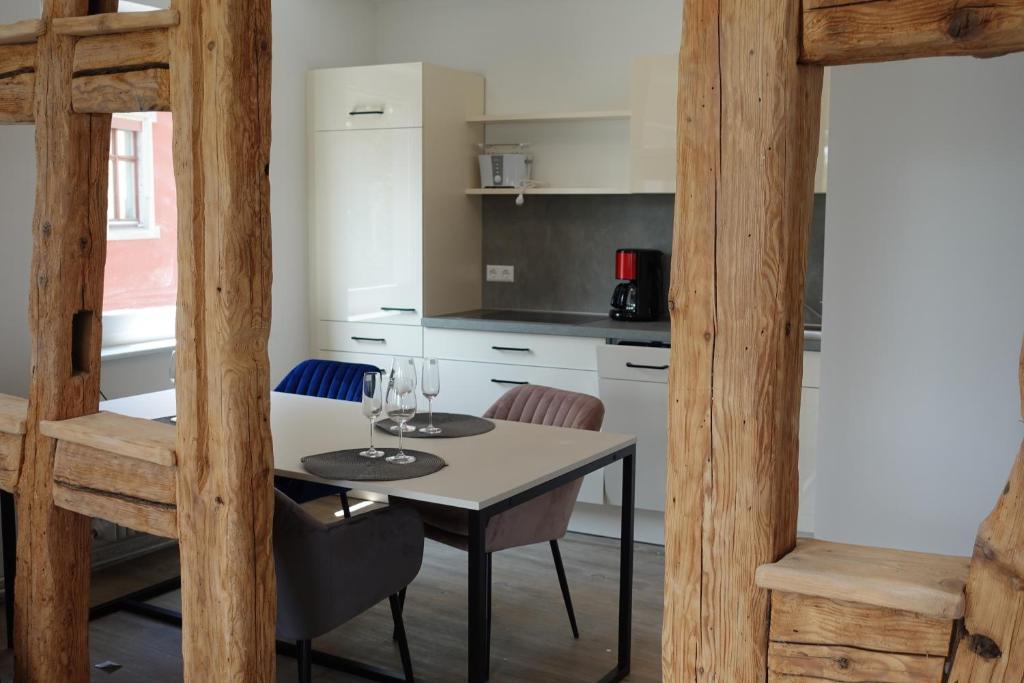 Kuchyň nebo kuchyňský kout v ubytování City-Apartments direkt am See - SEEBLICK!