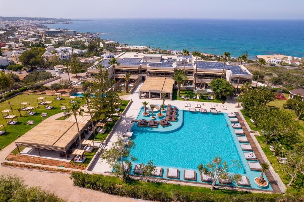an aerial view of a resort with a swimming pool at KING MINOS RETREAT Resort & Spa in Hersonissos
