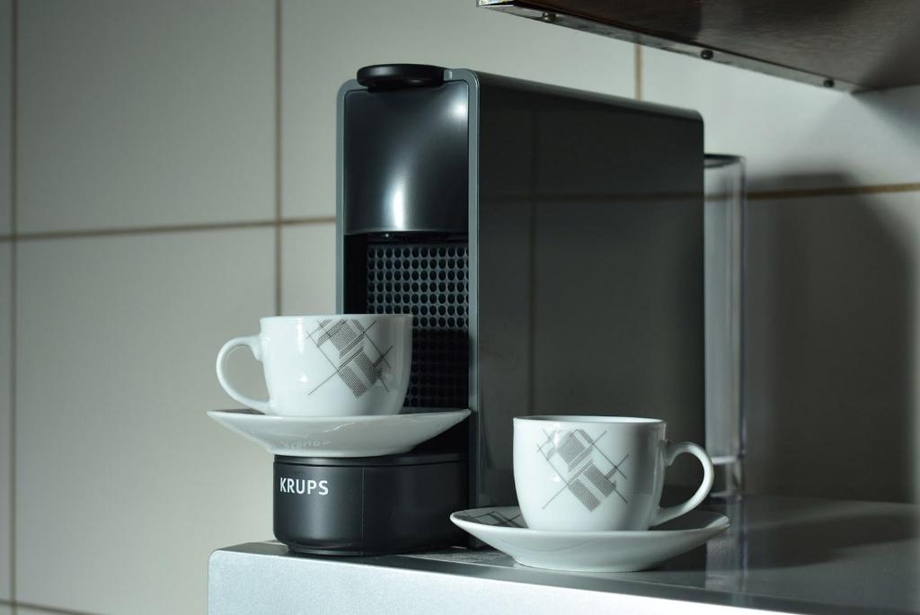 Coffee and tea making facilities at Eclectic Space Padova two apartments