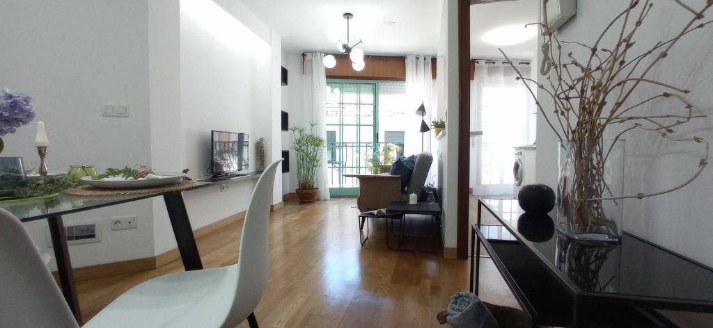 Dapur atau dapur kecil di Apartamento en Moaña