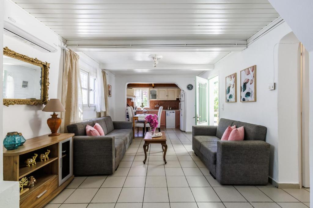 Posezení v ubytování Machis House Skopelos