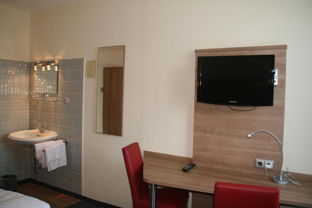 Koupelna v ubytování Hotel Cafe Lieb