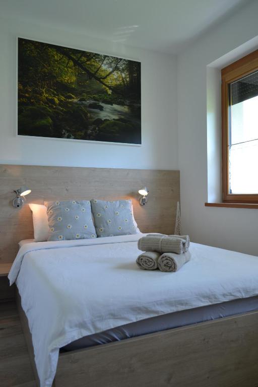Postel nebo postele na pokoji v ubytování APARTMA VODNIK