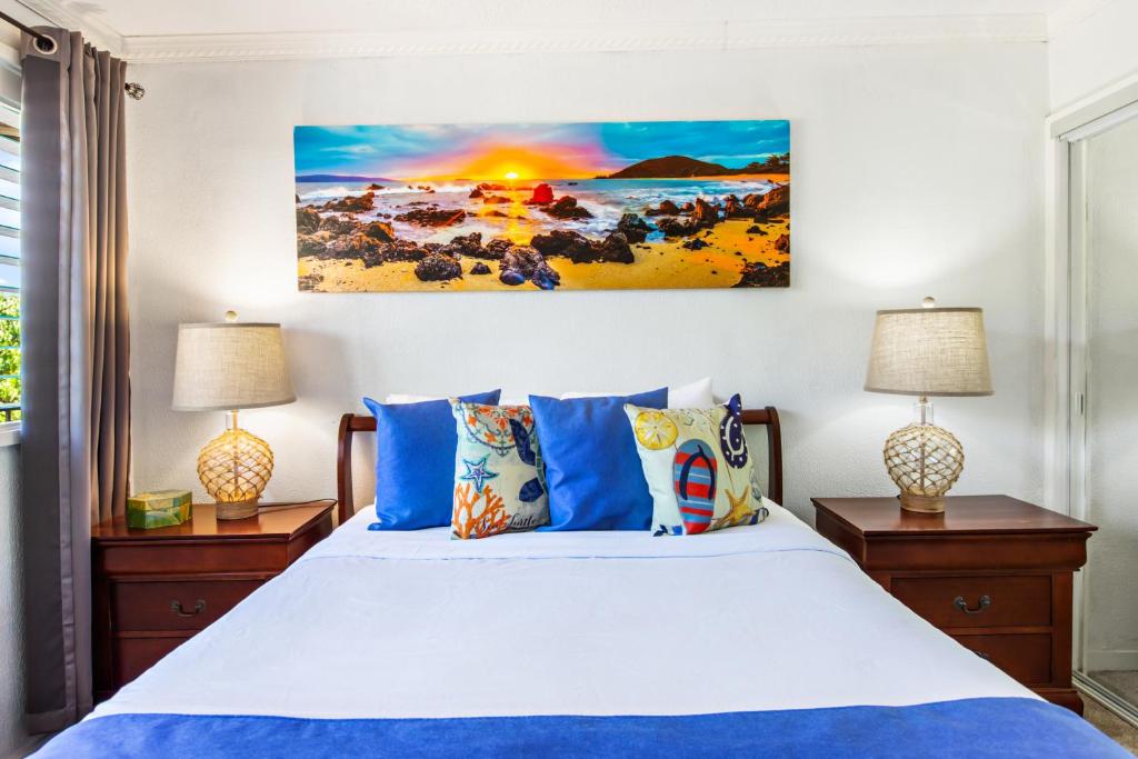 Postel nebo postele na pokoji v ubytování Maui Sands 2F