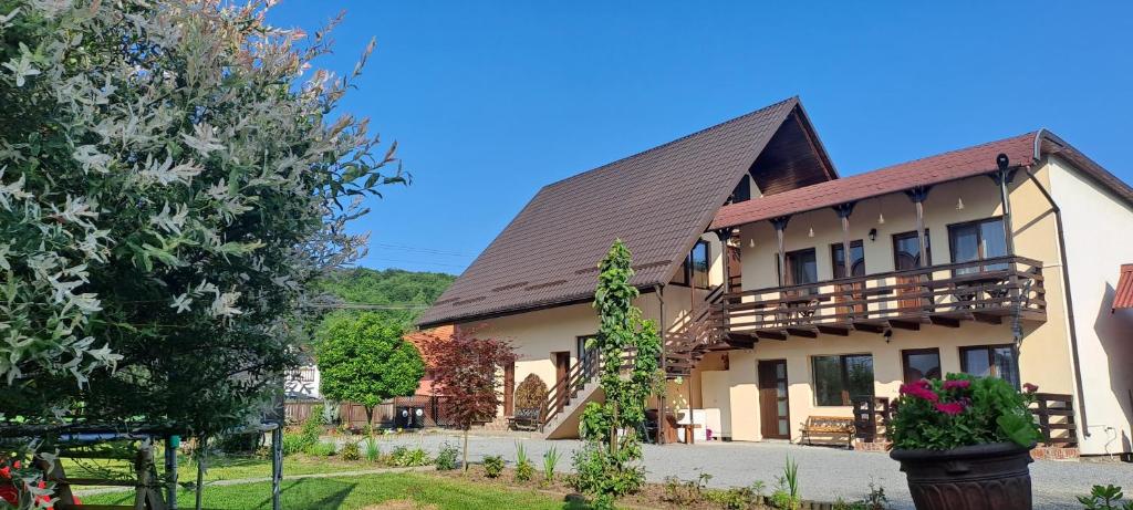 una casa grande con techo de gambrel en Casa Dobric, en Sovata