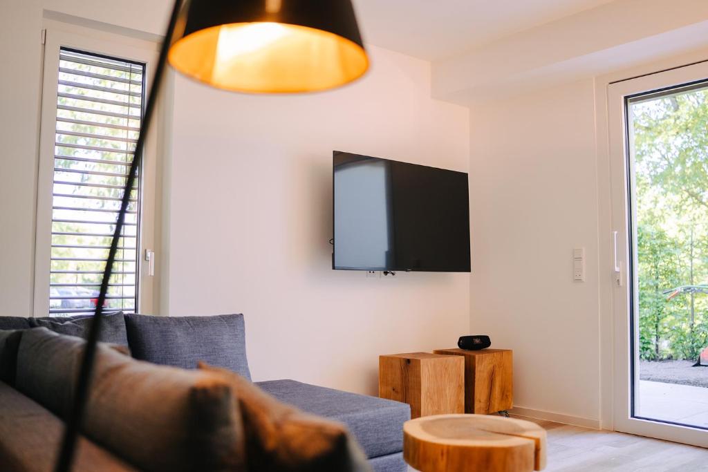 TV a/nebo společenská místnost v ubytování Ferienapartments Seepark Möhnesee