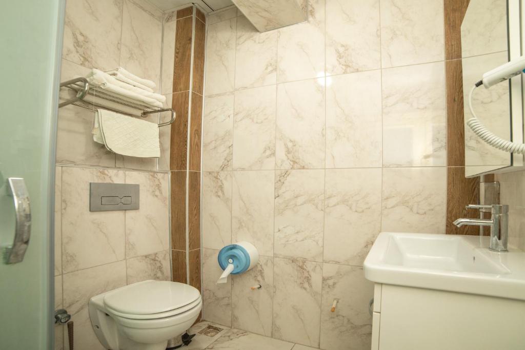 Koupelna v ubytování Yakamoz Hotel Gökçeada