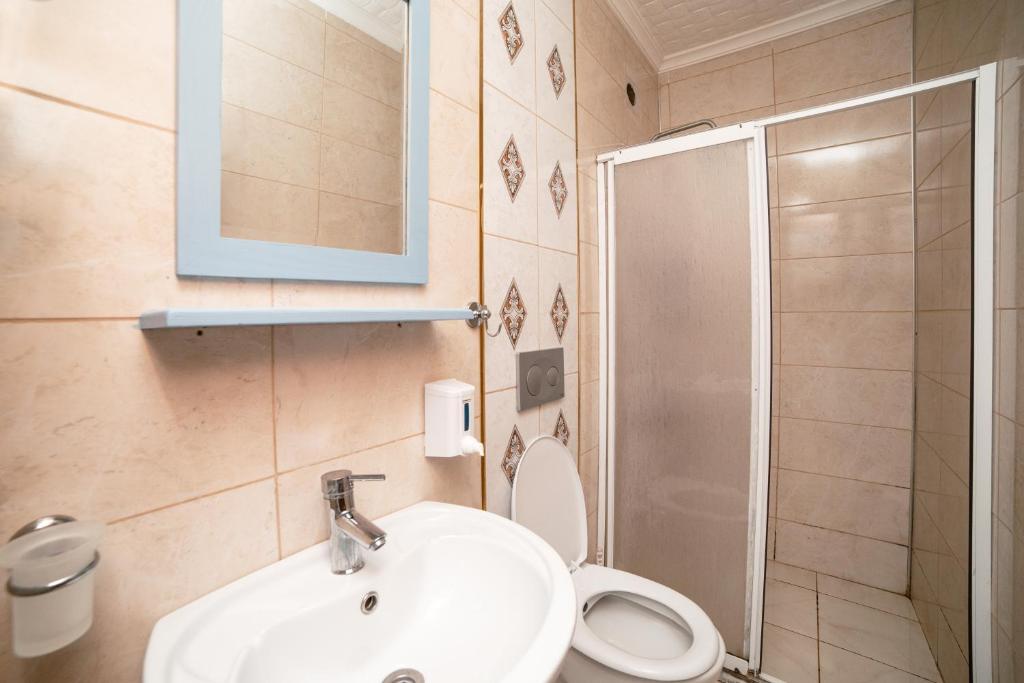 Koupelna v ubytování Yakamoz Hotel Gökçeada