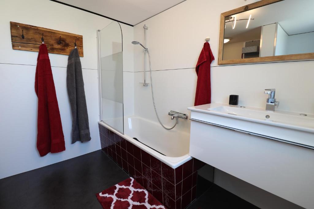 Koupelna v ubytování Hus8 Krumbach