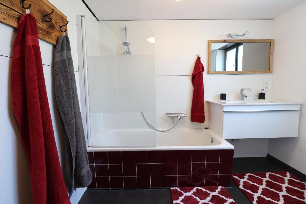 Koupelna v ubytování Hus8 Krumbach