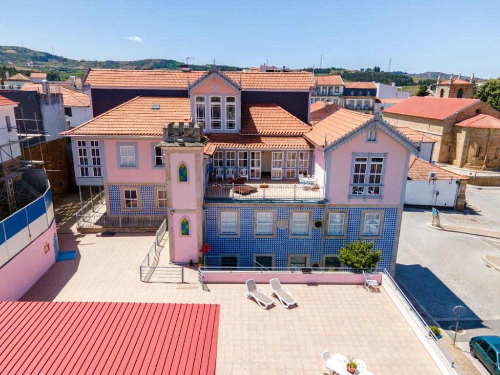 an aerial view of a house with a swimming pool at Palacio Nova Seara 2503 - AL in Armamar