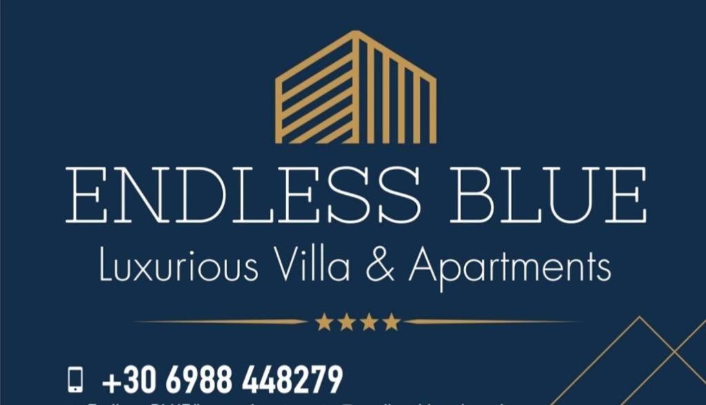 a logo for the endless blue luxury villas villas and apartments at ENDLESS BLUE Dream Villa in Paleo Tsifliki