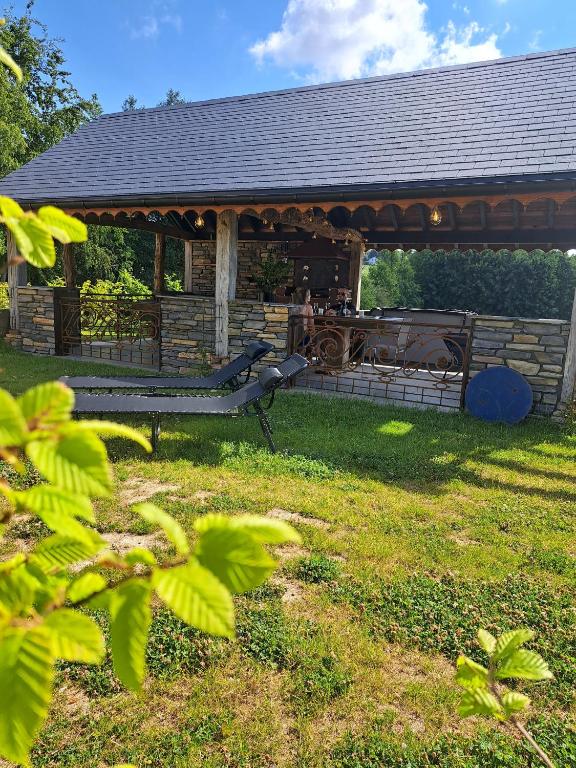 Zahrada ubytování Gîte Les 3 pierres