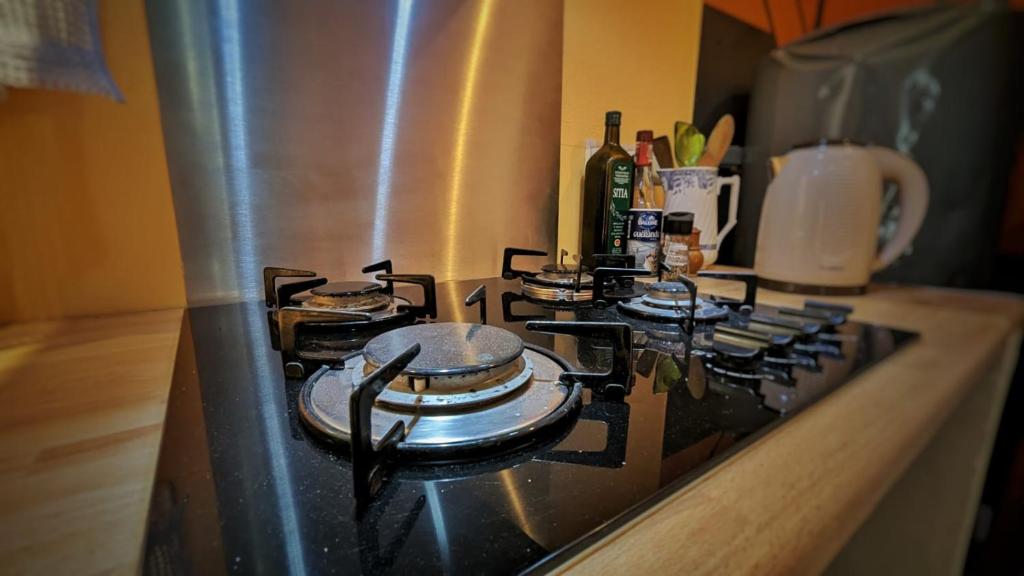 Kuchyň nebo kuchyňský kout v ubytování chambre condamine spa