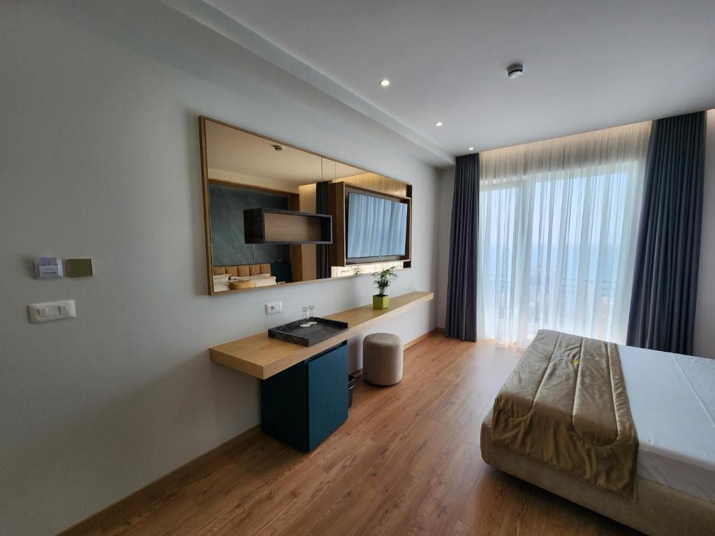Kuchyň nebo kuchyňský kout v ubytování Hotel Gold
