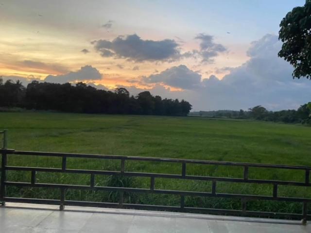 a view of a large field with a fence at Honey Dew Villa 