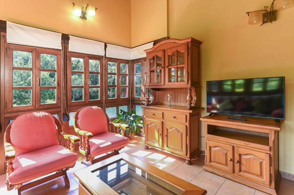 Кухня или мини-кухня в Apartamentos Rurales El Cuetu
