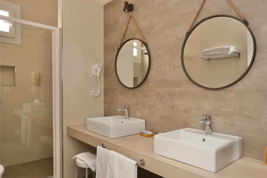 Koupelna v ubytování Hotel Flora