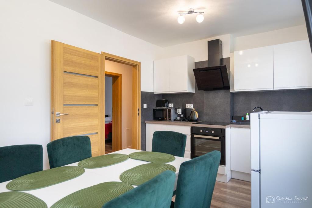 Kuchyň nebo kuchyňský kout v ubytování Willa Rosa-apartamenty z prywatną sauną