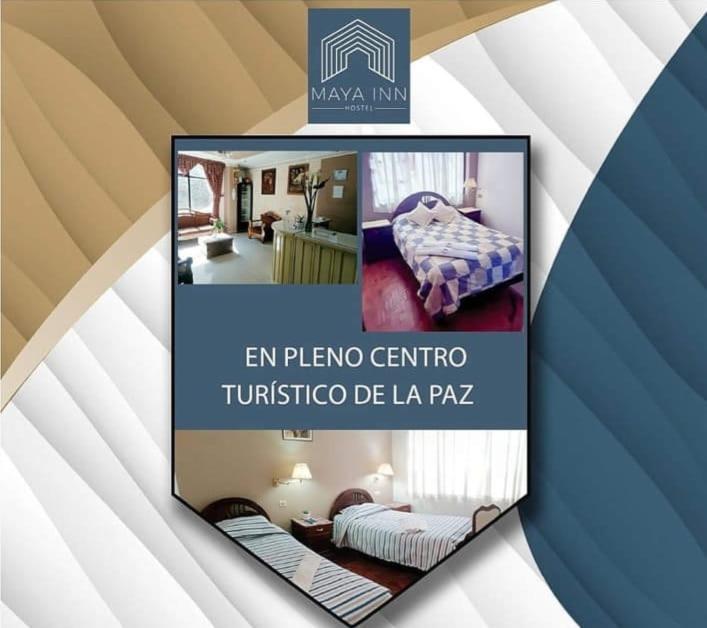 plakat pokoju z łóżkiem w pokoju w obiekcie HOSTAL MAYA INN w mieście La Paz