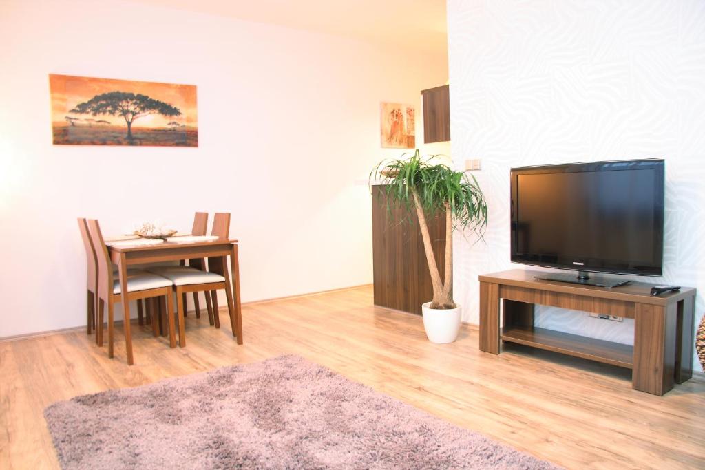 TV a/nebo společenská místnost v ubytování Hotel Elegance