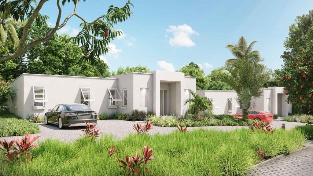 a rendering of a house with a car parked in the driveway at Unforgettable 3BR Luxury Villa at Porter's Place in Saint James